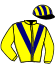 casaque portée par Henderson T. jockey du cheval de course TOP PRINCE (FR), information pmu ZETURF