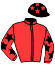 casaque portée par Blot E. G. jockey du cheval de course GODEFROY DU LOISIR (FR), information pmu ZETURF