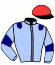 casaque portée par Raffin E. jockey du cheval de course GALAKHANI (FR), information pmu ZETURF