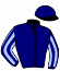 casaque portée par Abrivard J. E. jockey du cheval de course INDICE D'ARGENT, information pmu ZETURF