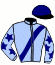 casaque portée par Criado M. jockey du cheval de course HUSSARDWICZ, information pmu ZETURF