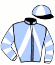 casaque portée par Barrier A. jockey du cheval de course HARCANGELO D'AMOUR (FR), information pmu ZETURF