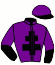 casaque portée par Hubert A. jockey du cheval de course HAKIRI PURPLE (FR), information pmu ZETURF