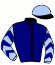 casaque portée par Abrivard L. jockey du cheval de course EXQUISA BELLA (FR), information pmu ZETURF