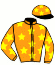 casaque portée par Mangione R. jockey du cheval de course ULTRA GOLD, information pmu ZETURF