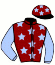 casaque portée par Richard G. jockey du cheval de course JULIE DE MONTOT, information pmu ZETURF
