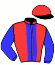 casaque portée par Lajon W. jockey du cheval de course MARAOUNA, information pmu ZETURF