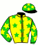 casaque portée par Chevillard T. jockey du cheval de course GARANTI OR, information pmu ZETURF