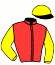 casaque portée par Abrivard J. E. jockey du cheval de course INSOUCIANTE, information pmu ZETURF