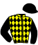 casaque portée par Justum M. jockey du cheval de course KARACENE, information pmu ZETURF