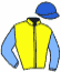 casaque portée par Gelormini G. jockey du cheval de course INSTINCT D'AM, information pmu ZETURF