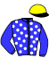 casaque portée par Barrier A. jockey du cheval de course LUMINEUX, information pmu ZETURF