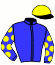 casaque portée par Lebouc Hug. jockey du cheval de course KARAKOY, information pmu ZETURF
