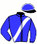 casaque portée par Douaneau E. jockey du cheval de course GLAMINA (FR), information pmu ZETURF