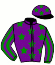 casaque portée par Lecanu F. jockey du cheval de course ELCEAR (FR), information pmu ZETURF