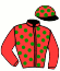 casaque portée par Condette J. jockey du cheval de course CALVA NORMAND (FR), information pmu ZETURF