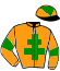 casaque portée par Gelormini G. jockey du cheval de course BILLIE DE MONTFORT (FR), information pmu ZETURF