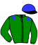 casaque portée par Duvaldestin Th. jockey du cheval de course HUGO (FR), information pmu ZETURF