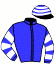 casaque portée par Bails Mlle L. jockey du cheval de course JAYADEEVA (FR), information pmu ZETURF