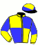 casaque portée par Grosbois C. jockey du cheval de course SPINNING MIST (GB), information pmu ZETURF