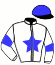 casaque portée par Delacour Antoine Paul jockey du cheval de course FALENCIO (FR), information pmu ZETURF