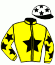 casaque portée par Monclin J. Ph. jockey du cheval de course HARMONIE DE CIGNE, information pmu ZETURF