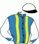 casaque portée par Locqueneux D. jockey du cheval de course CILESIA PIT, information pmu ZETURF