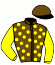casaque portée par Ouvrie F. jockey du cheval de course NEW EXPRESS, information pmu ZETURF