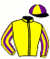 casaque portée par Mangione R. jockey du cheval de course HELLO ELLA, information pmu ZETURF