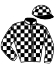 casaque portée par Santiago Mlle D. jockey du cheval de course CAP ROCAT, information pmu ZETURF