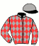 casaque portée par Madamet A. jockey du cheval de course CANIAR DE LUXE, information pmu ZETURF