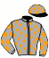 casaque portée par Defortescu Adr. jockey du cheval de course IRIS DUNGY, information pmu ZETURF