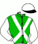 casaque portée par Rousselet T. jockey du cheval de course GALION VOLSIN, information pmu ZETURF