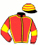 casaque portée par Denis P. jockey du cheval de course GENERAL SAINT, information pmu ZETURF