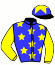 casaque portée par Zuliani L. jockey du cheval de course PRINCE ANJOU, information pmu ZETURF
