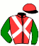 casaque portée par Delaune G. jockey du cheval de course IRIS DE MEMARTIN, information pmu ZETURF