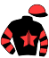 casaque portée par Nicolaysen E. jockey du cheval de course GALANT DE SYVA, information pmu ZETURF