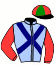 casaque portée par Raffestin J. jockey du cheval de course HARMONIE JO, information pmu ZETURF