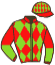 casaque portée par Barrier A. jockey du cheval de course JAPONICA, information pmu ZETURF