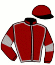 casaque portée par Journiac H. jockey du cheval de course BIBBIENA, information pmu ZETURF