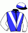 casaque portée par Nicoleau J. jockey du cheval de course CANIAR DE LUXE, information pmu ZETURF