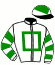 casaque portée par Just S. jockey du cheval de course SPINNING MIST, information pmu ZETURF