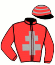 casaque portée par Cerisier J. jockey du cheval de course INSTINCT DE L'OREE, information pmu ZETURF