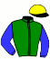 casaque portée par Frecelle Cl. jockey du cheval de course JACADY SLY, information pmu ZETURF