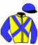 casaque portée par Dubourg K. jockey du cheval de course ECHO D'ESTRUVAL, information pmu ZETURF