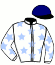 casaque portée par Deniel K. jockey du cheval de course AUTOUR DE MINUIT, information pmu ZETURF