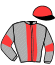 casaque portée par Salmon D. jockey du cheval de course HOOPA (AQ), information pmu ZETURF