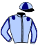 casaque portée par Salmon D. jockey du cheval de course HAPPY ROQUE (FR), information pmu ZETURF