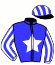 casaque portée par De Giles F. jockey du cheval de course ESPION DE VINDECY (FR), information pmu ZETURF