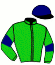 casaque portée par Reveley J. jockey du cheval de course HARDI BLUE TROIS (FR), information pmu ZETURF